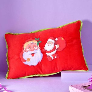 Cheerful Red Santa Pillow