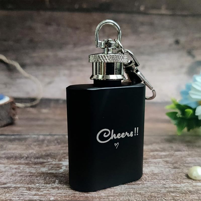 Cheers Hip Flask Keychain