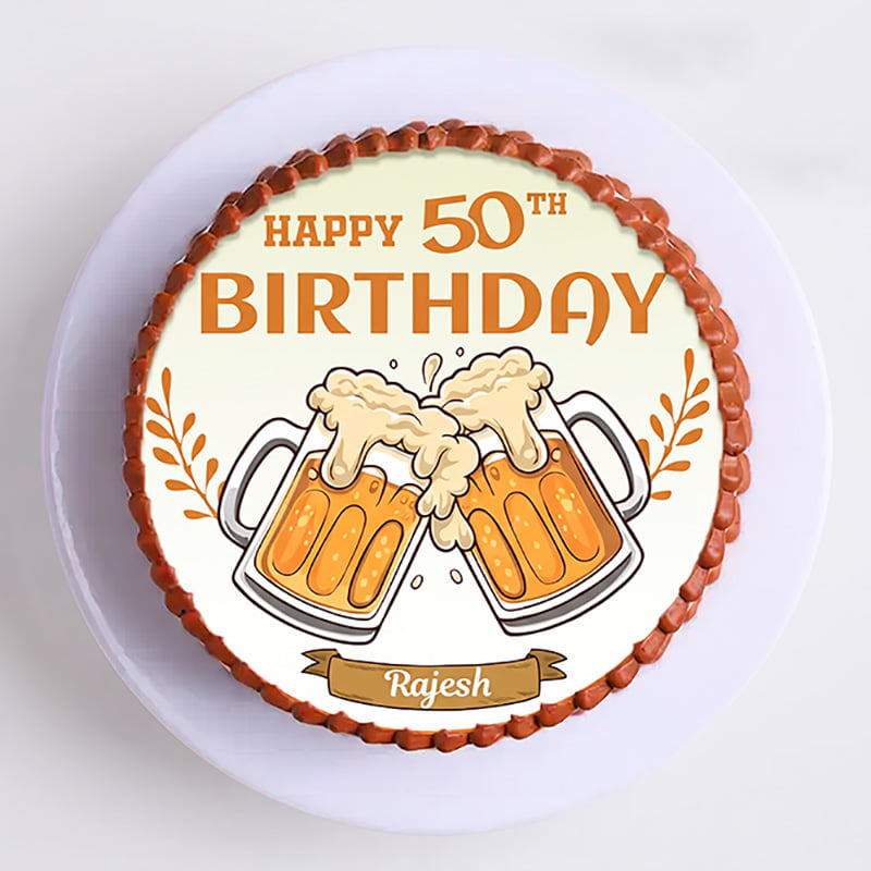 Cheers To Fiftieth Birthday Cake
