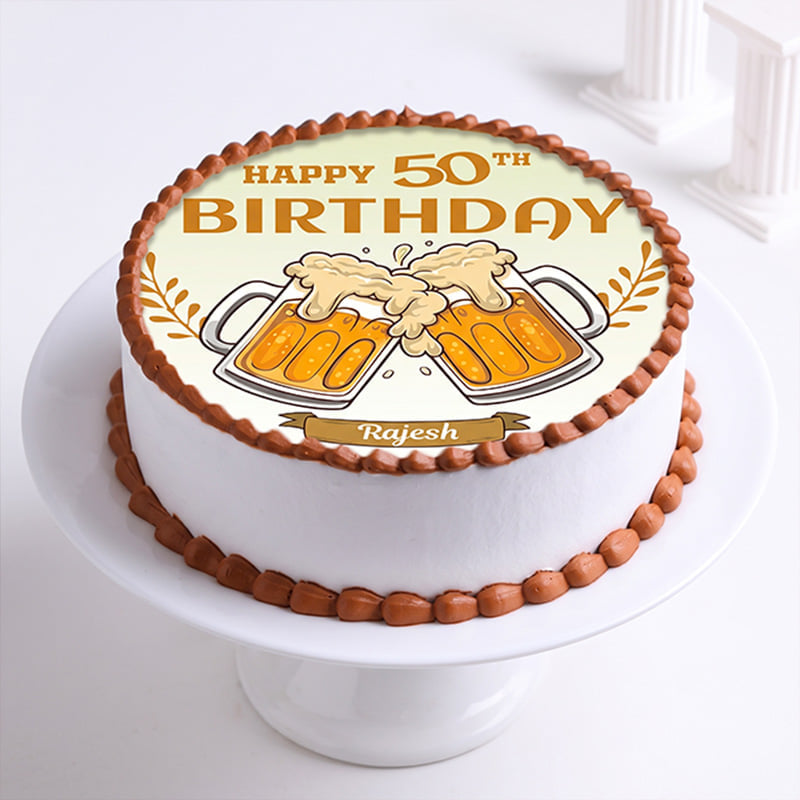 Cheers To Fiftieth Birthday Cake