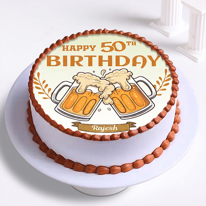 Cheers To Fiftieth Birthday Cake