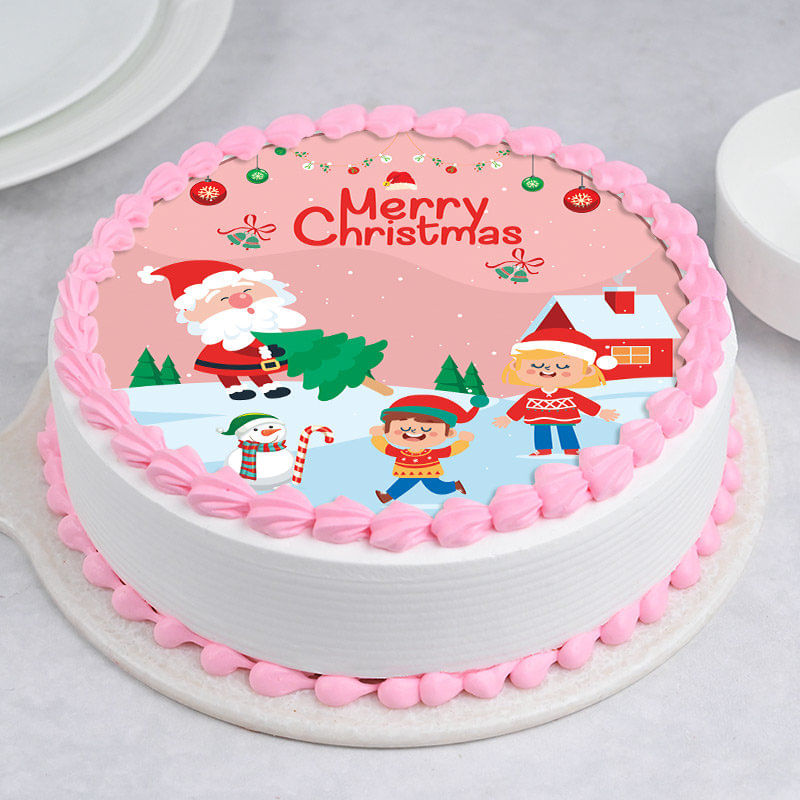 Buy Merry Christmas Photo Cake