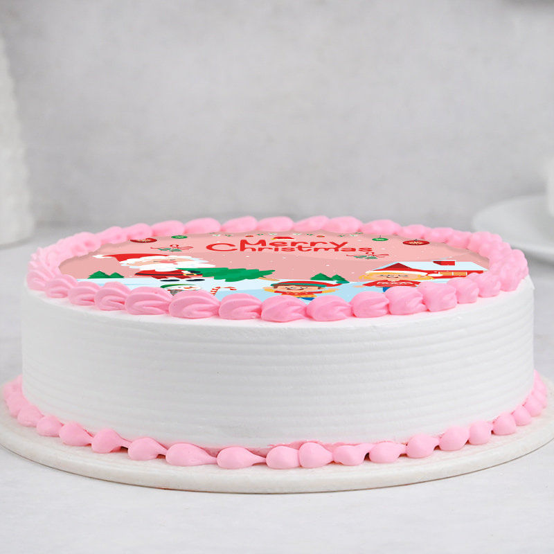 Cheery Christmas Photo Cake Online