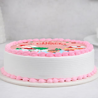Cheery Christmas Photo Cake Online