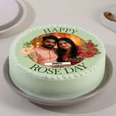 Cherished Love Rose Day Photo Cake