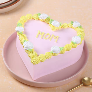 Cherished Moments Pink Heart Mothers Day Cake
