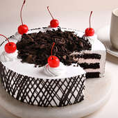 Eggless Black Forest Cake - Side Sliced View of Cake