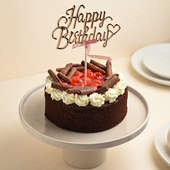 Cherry Kissed Black Forest Birthday Cake with Topper