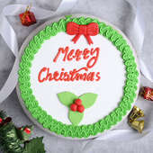 Top View of Cherry Merry Christmas Cake Online
