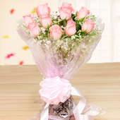 10 Pink roses bunch - Part of Cherry Vanilla Roses