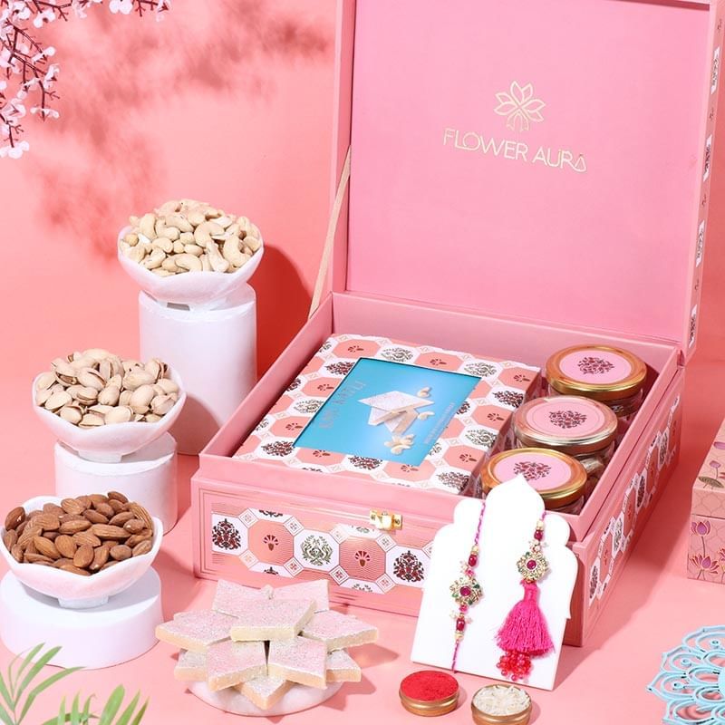 Chic Bhai Bhabhi Rakhis N Gourmet Treats Hamper