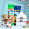 Chic Designer Rakhi Duo With Nutty Treats