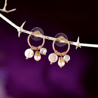 Chic Round Pearl Drop Earrings