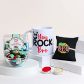 Chill Bro Quirky Rakhi With Mug N Stone Chocolates