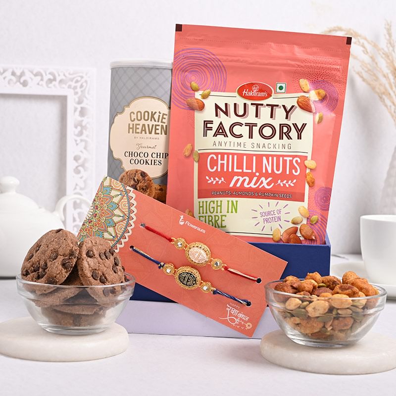 Send Quirky Rakhi Online For Kids - Gourmet Butter Almond Cookies With Cute Mickey Rakhi