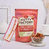 Send Chilly Nuts Mix With Ghungroo Mauli Rakhi Online For Brother