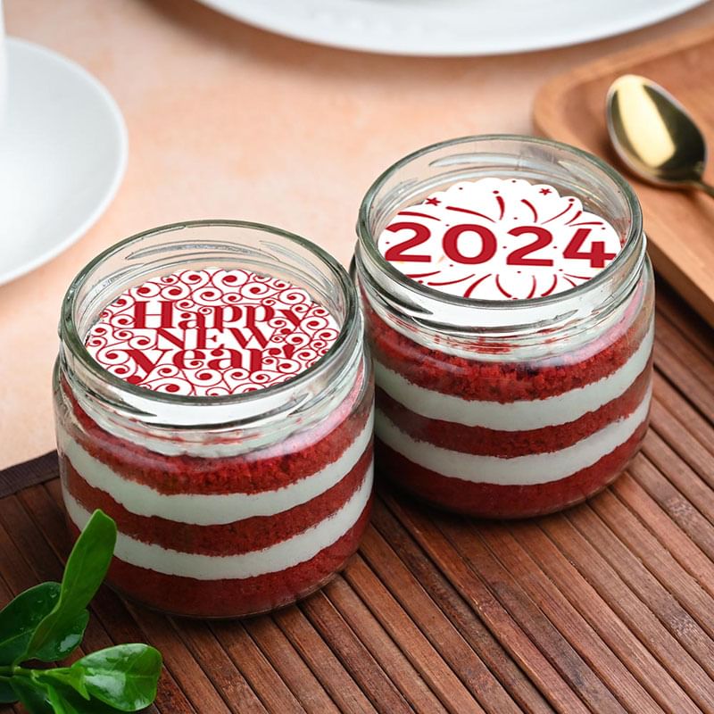 New Year Cakes : Choco 2024 Jar Cakes