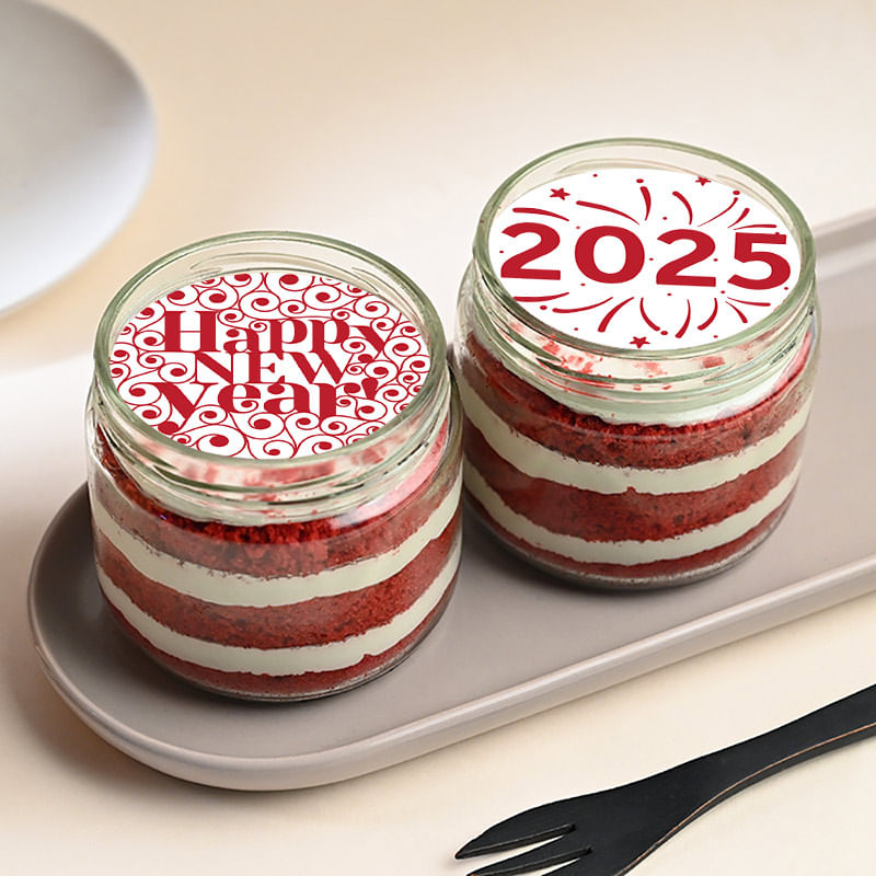 New Year Cakes : Choco 2025 Jar Cakes