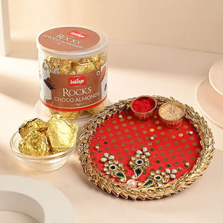 Choco Almond Rocks N Elegant Bhaidooj Pooja Thali