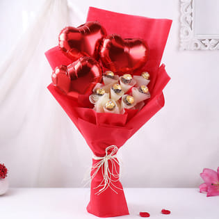 Choco Bliss Hearts Balloon Bouquet