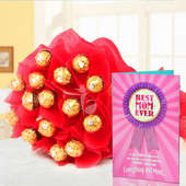 Greeting Card with Chocolate Bouquet for Mom