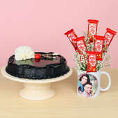 Choco Cake Kitkat and Custom Mug Combo