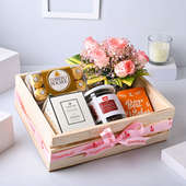 Choco Cookie Candle N Rose Hamper For Mom