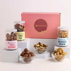Choco Almond Trail Mix N Kalimirch Cashew Combo Gift for New Year