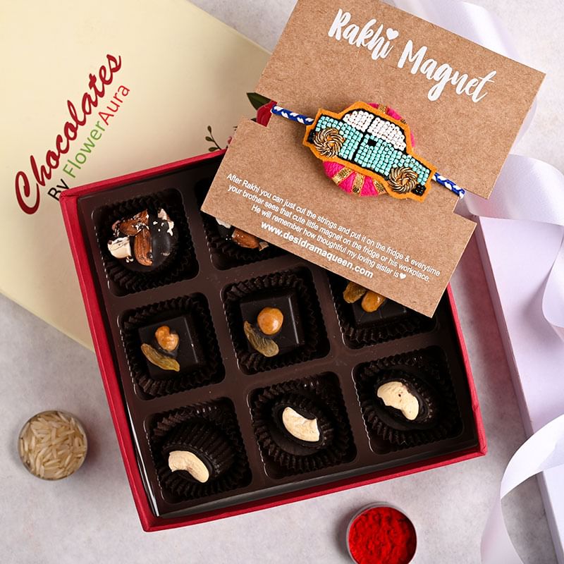 Choco N Car Magnet Rakhi