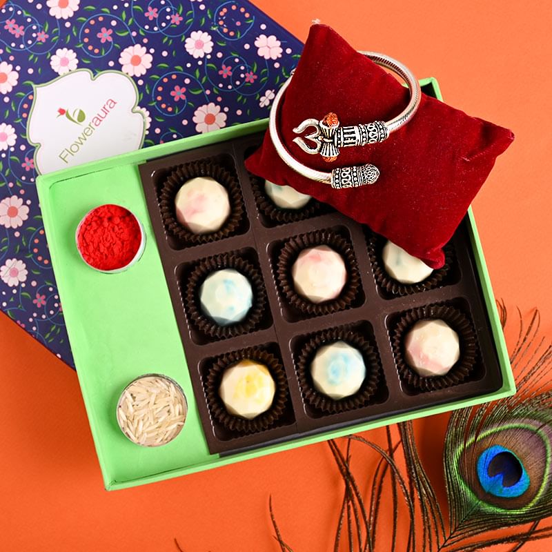 Choco N Trishul Rudraksha Kada Rakhi