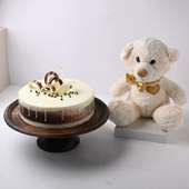 Choco Vanilla Cake With Adorable Teddy