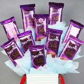 Chocolate Bouquet for Sis - 10 Dairy Milk Silk
