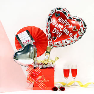 Chocolate Box Of Luck: Balloon with Chocolate Bouquet