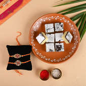 Set of 2 Kundan Rakhis - Chocolate Burfis N Kundan Rakhis