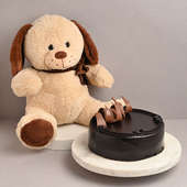 Chocolate Cake N Teddy Bear Combo