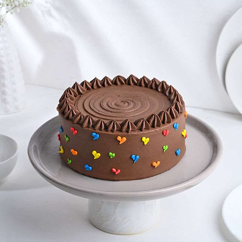 Chocolate Cake With Little Hearts