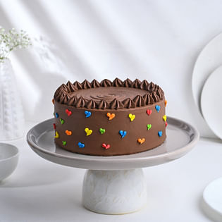 Little Hearts Chocolate Cake for Holi