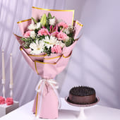 Chocolate Cake With Moonlight Blooms