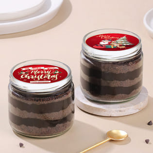 Chocolate Jar Cake Duo For Christmas