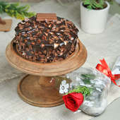 Kit Kat Chocolate Cake N Rose Combo