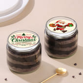 Chocolate Merry Christmas Jar Cake Duo