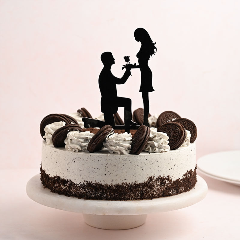 Chocolate Oreo Cake with Couple Cake Topper - Order Now