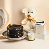 Chocolate Truffle Cake With Candle N Teddy