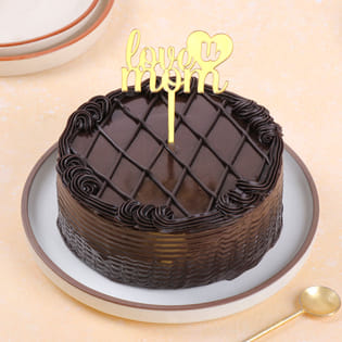 Mother's Day Chocolate Truffle Cake with Best Mom Topper