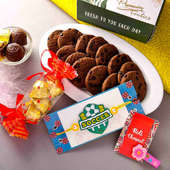 Chocolates And Cookies With Rakhi - Kids rakhi to uk