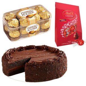 Chocolates Cake N Flowers Combo  : Valentine Gifts to Canada
