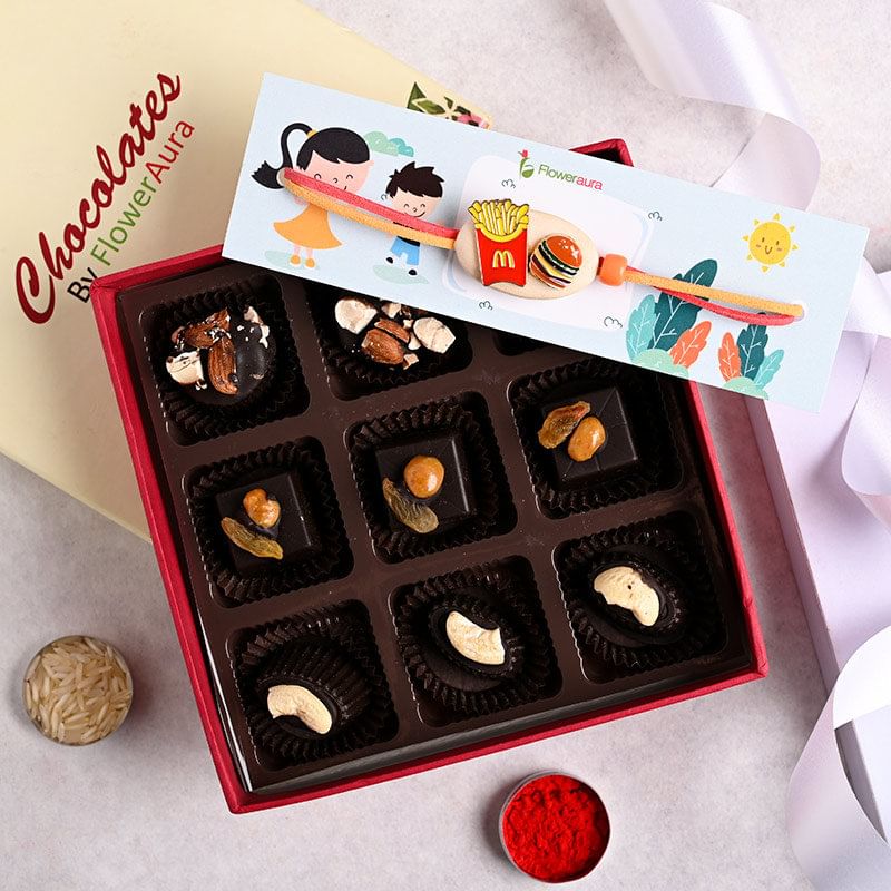 Chocolates N Burger Fries Rakhi