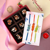 Chocolates N Colourful Rakhi Trio