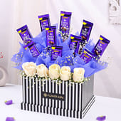 Chocolates N White Roses Gift Box