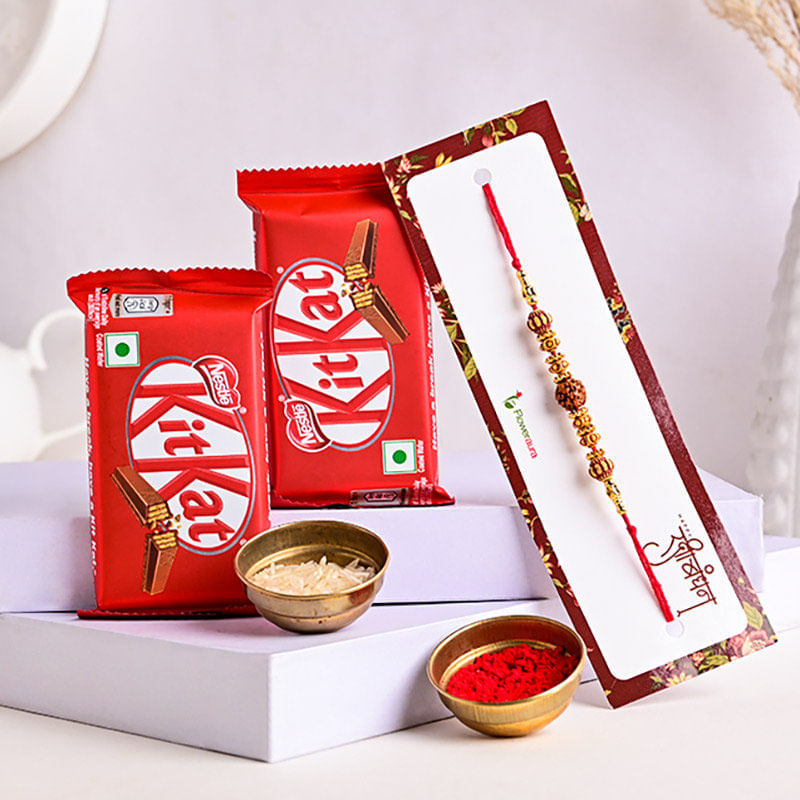 Chocolates With Auspicious Rudraksh Rakhi